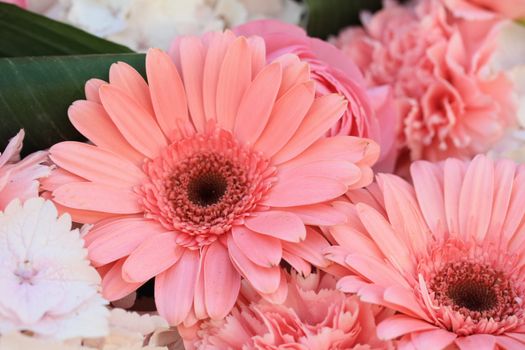 pink gerberas in a flower arrangement