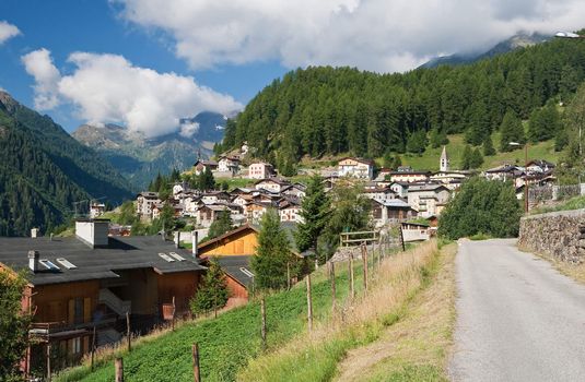 summer view of Pejo, small town in Val di Sole, Trentino, Italy