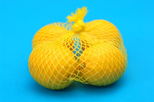 Lemons on the blue background