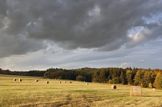 Shot of the rural landscape before storm