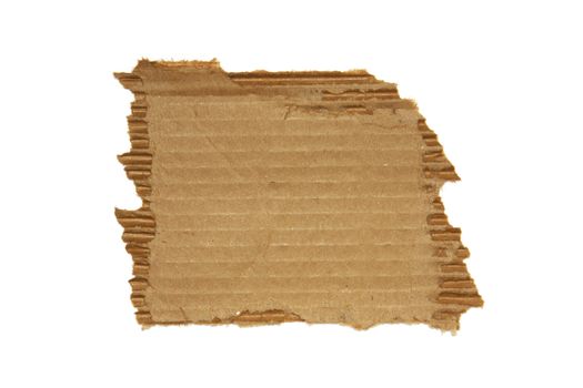 Ripped cardboard isolated on white background