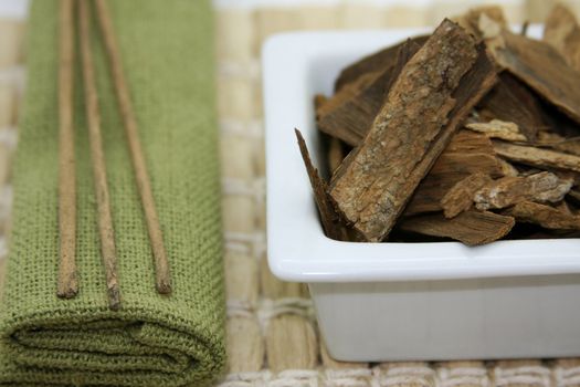 Incense, towel and other objects to make mood relaxing