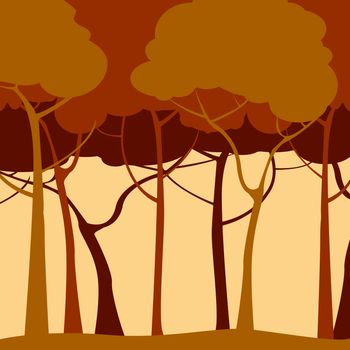 Creative backround with trees in sepia