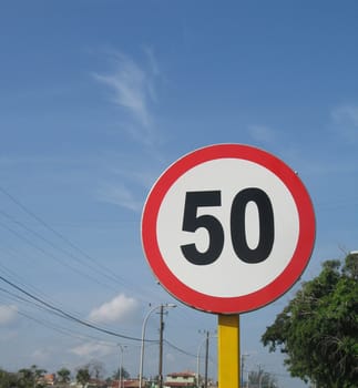 50 speed limit sign