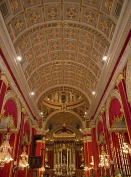 The beauty and rich decor inside a church in Malta