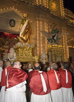 Local village festa in the town of Zurrieq in Malta celebrating their patron saint St Catherine of Alexandria