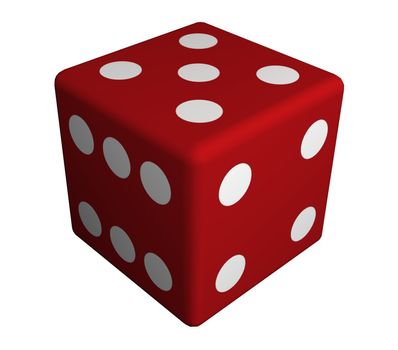 Illustration of a large red die
