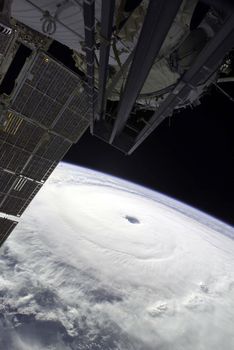 HURRICANE IVAN PHOTOGRAPHED BY EXPEDITION 9 CREW. Ivan the Terrible
Date: 09.11.2004
This image of Hurricane Ivan, one of the strongest hurricanes on record, was taken Saturday from an altitude of about 230 miles by Astronaut Edward M. (Mike) Fincke, NASA ISS science officer and flight engineer, looking out the window of the International Space Station. At the time, Ivan was in the western Caribbean Sea and reported to have winds of 160 mph. 

**Image Credit: NASA / yaymicro.com**