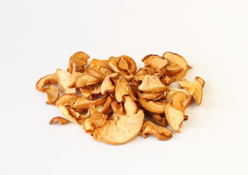 dried apples on white background