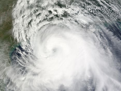 Hurricane Ike was a strong Category 2 storm. September 12, 2008. The massive storm was already starting to pound the Texas and Louisiana coast with high winds and battering waves, even though the eye of the storm remained well off shore.
**image credit: NASA’s Earth Observatory / yaymicro.com**