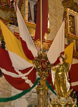 Local village festa in the town of Zurrieq in Malta celebrating their patron saint St Catherine of Alexandria
