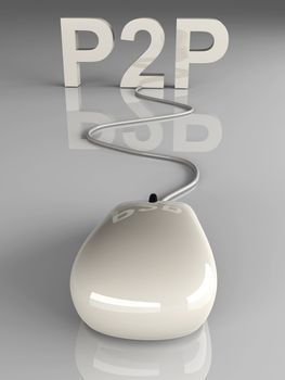 3D rendered Illustration. Peer to peer connection.