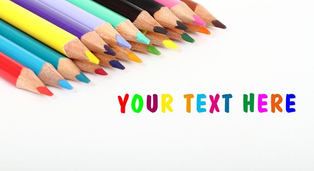 color pens with place for your text on white background