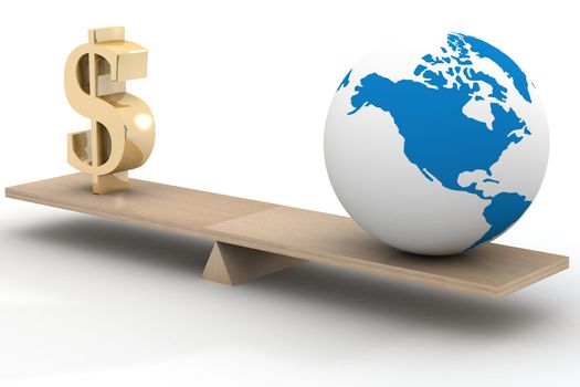 World business. 3D image. The isolated illustration