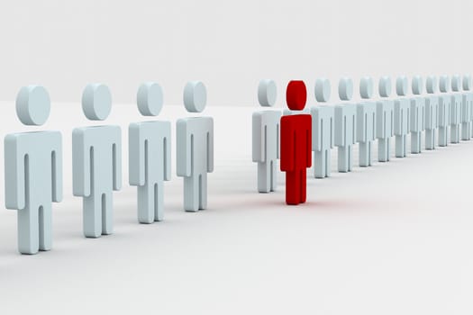 Conceptual image of teamwork. 3D image.