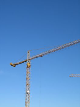 yellow construction crane