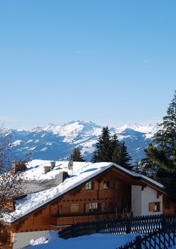 Chalet in swiss Alps