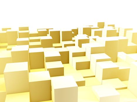 Golden equalizer bars - abstract 3d image