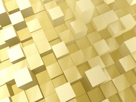 Golden equalizer bars - abstract 3d image