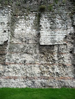 A view of the ancient roman wall that used to surround London.