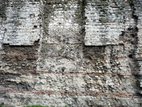 A view of the ancient roman wall that used to surround London.