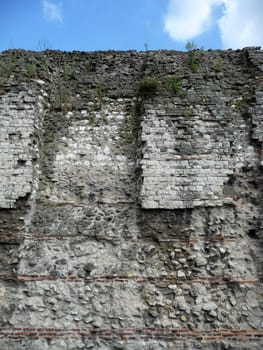 A view of the ancient roman wall that used to surround London.