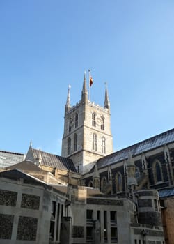 A church located near the river Thames in London.