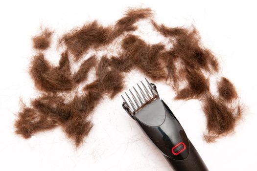 Hair-cutting on the white background