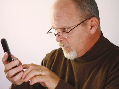 Man looking at cell phone