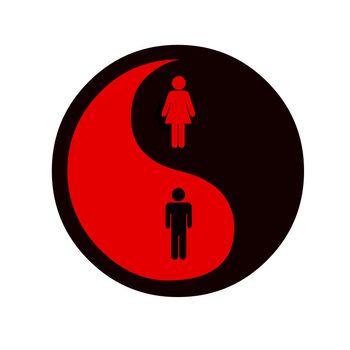 yin and yang symbol on equality of gender