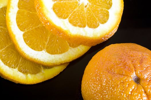 freshly sliced oranges and mandarins