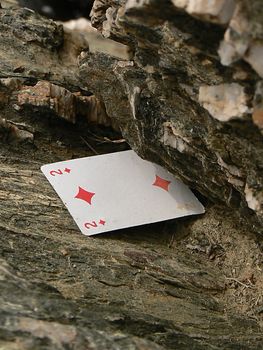 mountain and card game