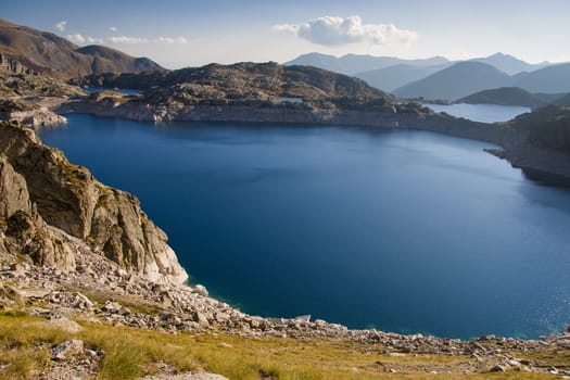 View on big Colomina Lake in National Aiguestortes Park - Spain.