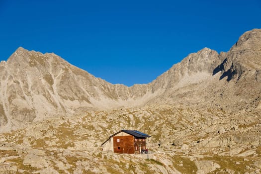 Wooden Colomina Refuge in Aiguestortes National Park.