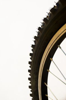 Close-up of a mountain bike tyre