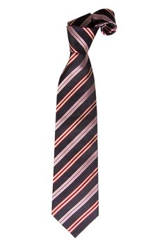 front view of stripes tie on white background