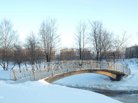 The bridge in park. Petrozavodsk, Russia.       