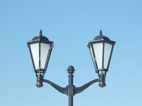 Lantern on quay of Onega in Petrozavodsk, Russia    