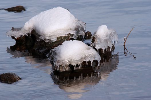 Shot of the surface of water with stones