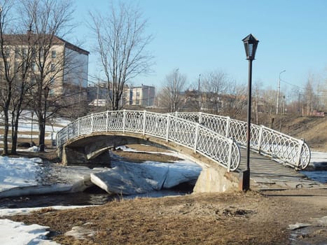 The bridge in park. Petrozavodsk, Russia.  