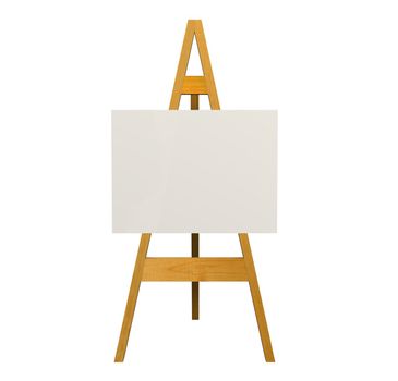 Illustration of an easel over a white background