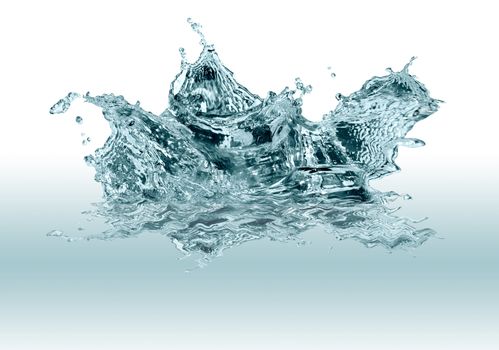 Splashing water abstract background isolated on white with clipping path