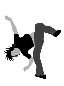 man practicing gymnastics on isolated background