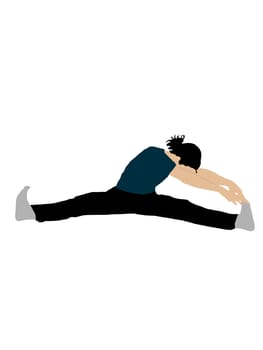 person doing yoga on white background