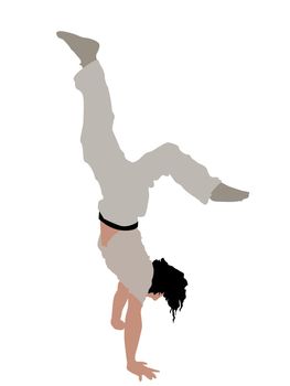 head over heels on white background