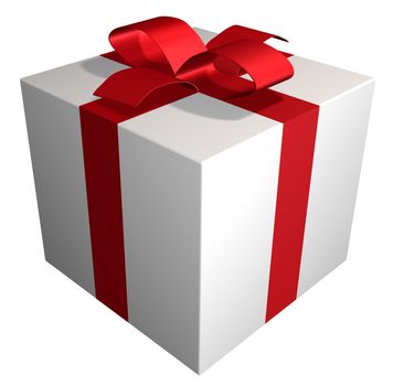 Illustrated Present with a red bow