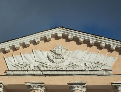 Fragment a roof ' Houses of Officers '. Petrozavodsk, Karelia, Russia 
