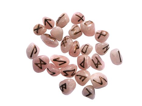 rune stones pink and gold 