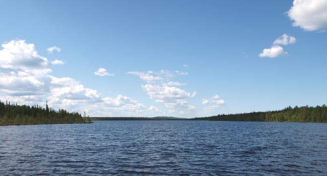 Beautiful lake in the north of Karelia, Russia 