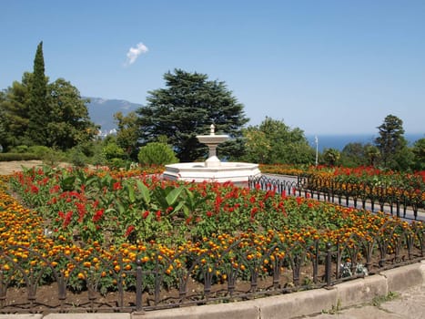 The fountain in the park near Livadia Palace, Crimea    